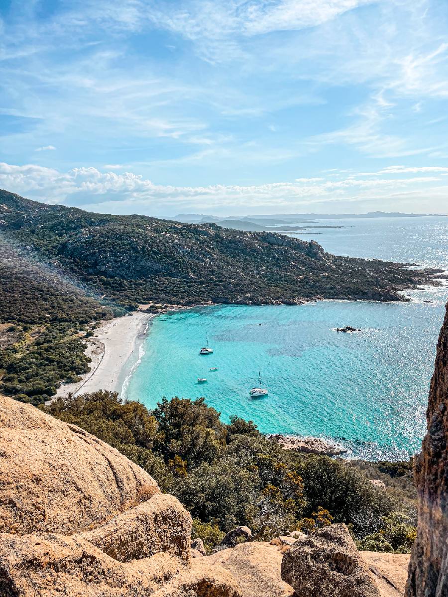 Tour génoise Roccapina Vue sur la baie de Roccapina depuis la tour génoise